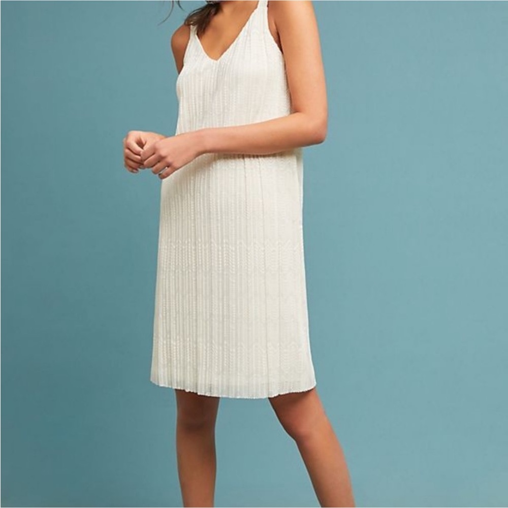 Anthropologie Cream Sleeveless Dress - Picture 3 of 8